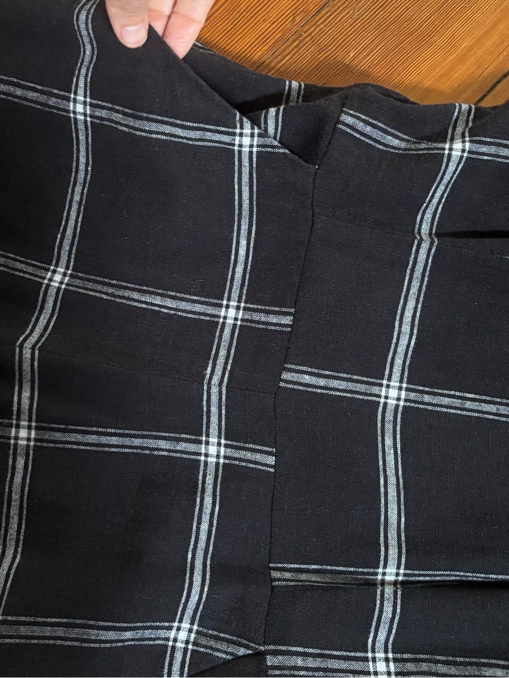 Urban Outfitters Black Jumpsuit with White Windowpane Check - Picture 2 of 8